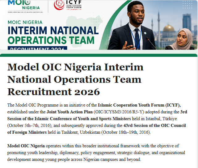 Model OIC Nigeria Interim Operations Team 2026 – Apply Now | JobsVocate