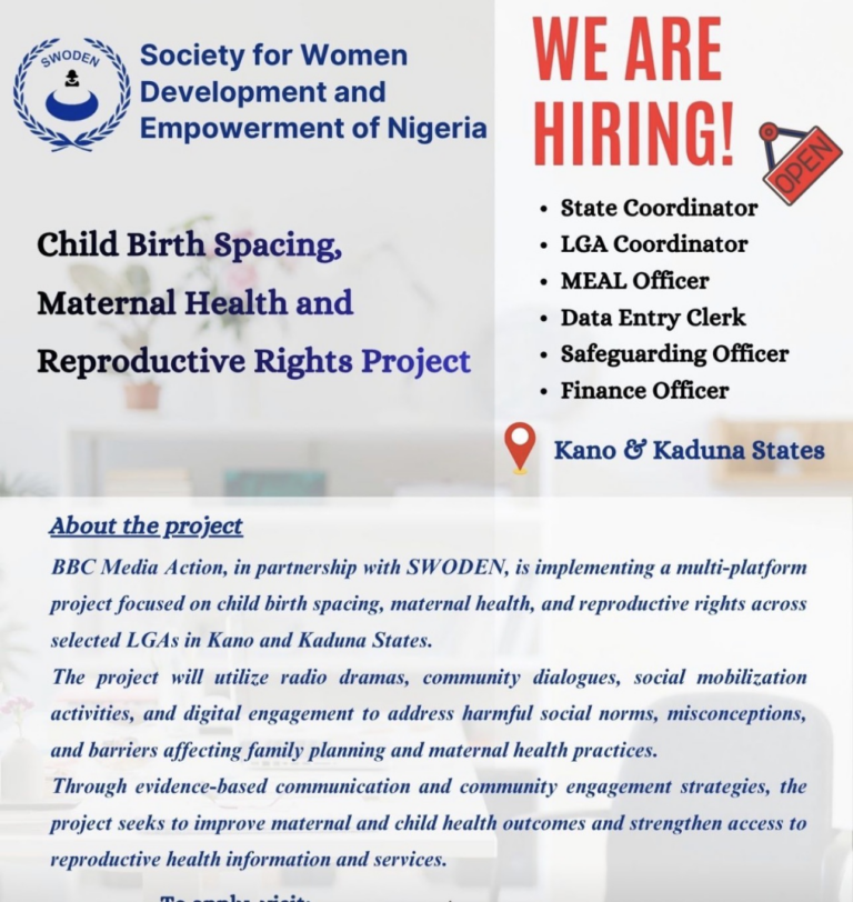 Don’t Miss: Multiple Vacancies with SWODEN & BBC Media Action (Kano/Kaduna) 2026 | JobsVocate